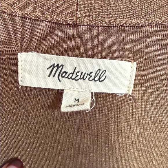 Madewell Metallic Rib Ruched Long-Sleeve Top - Picture 4 of 4